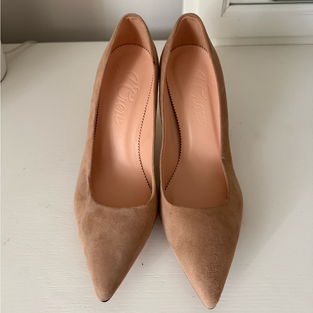 J. Crew Tan Suede Heels